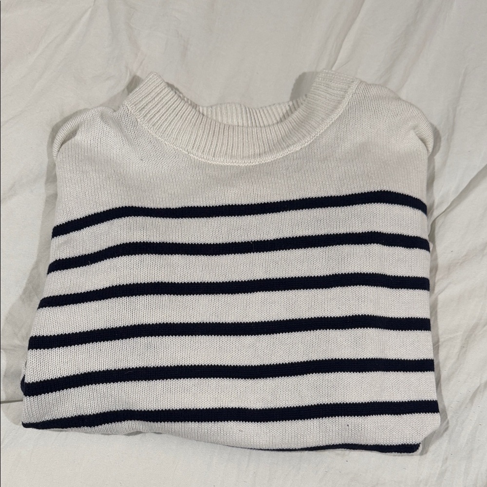 GAP Classic Navy and White Striped Sweater